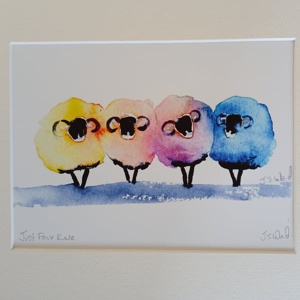 Just Four Ewe Limited Edition Sheep  Print