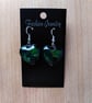 Beautiful handmade resin green heart earrings - Image 2