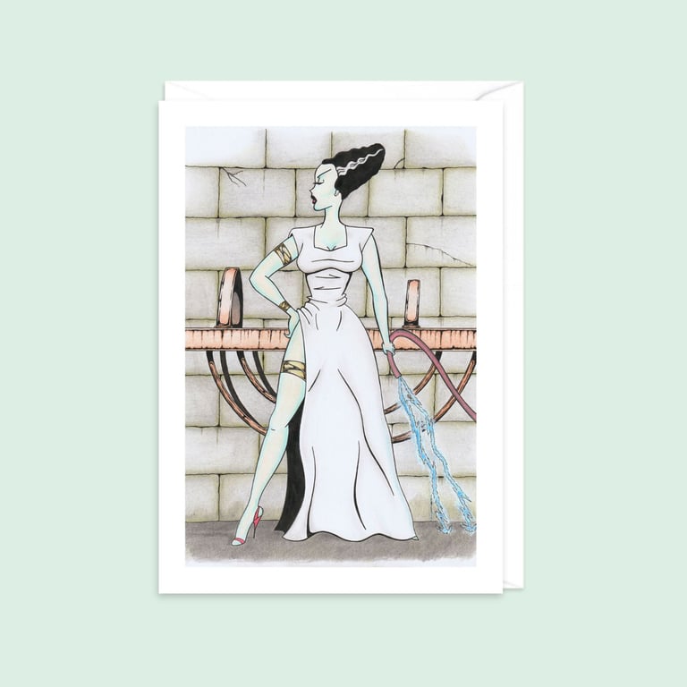 The Bride Greeting Card: Gothic Cartoon Horror Birthday Card (501)