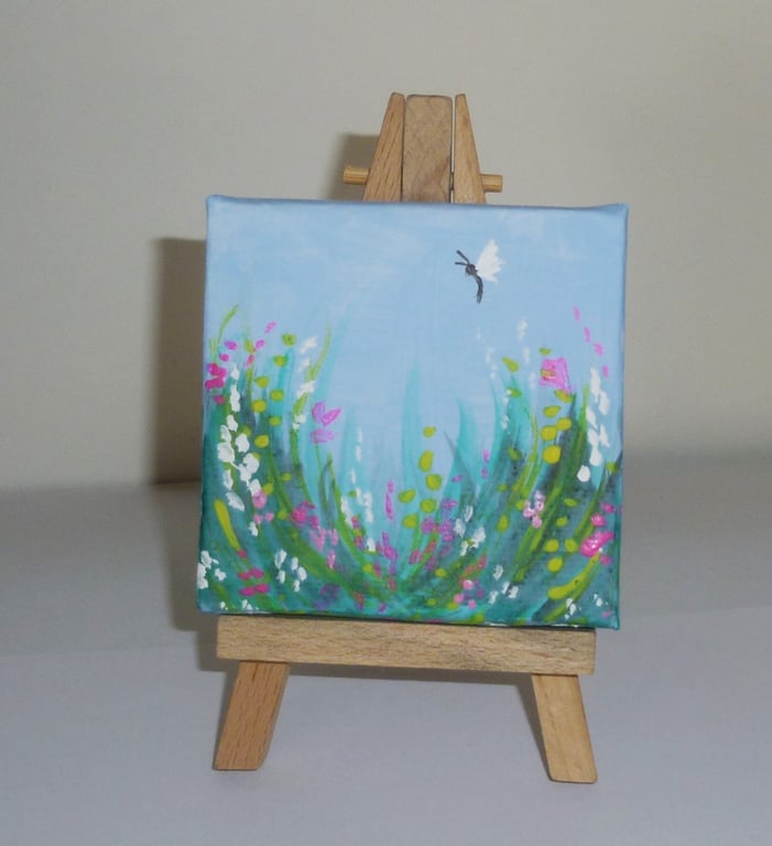 original art mini box canvas acrylic painting ( ref FA 295 A1 )