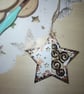 Monochrome star hanging Christmas tree decoration 