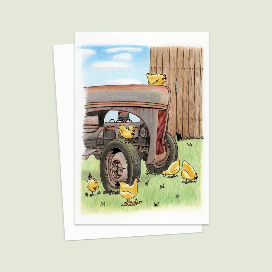 Happy Chickens Greeting Card: Happy Farmyard Hens Card for Any Occasion (211)