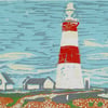 Orfordness Lighthouse, Suffolk - Original Hand Pressed Linocut Print Ltd Edition