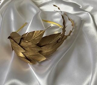 Zara - Rich Gold Feather Headband Fascinator - Bridal - Special Occasion 