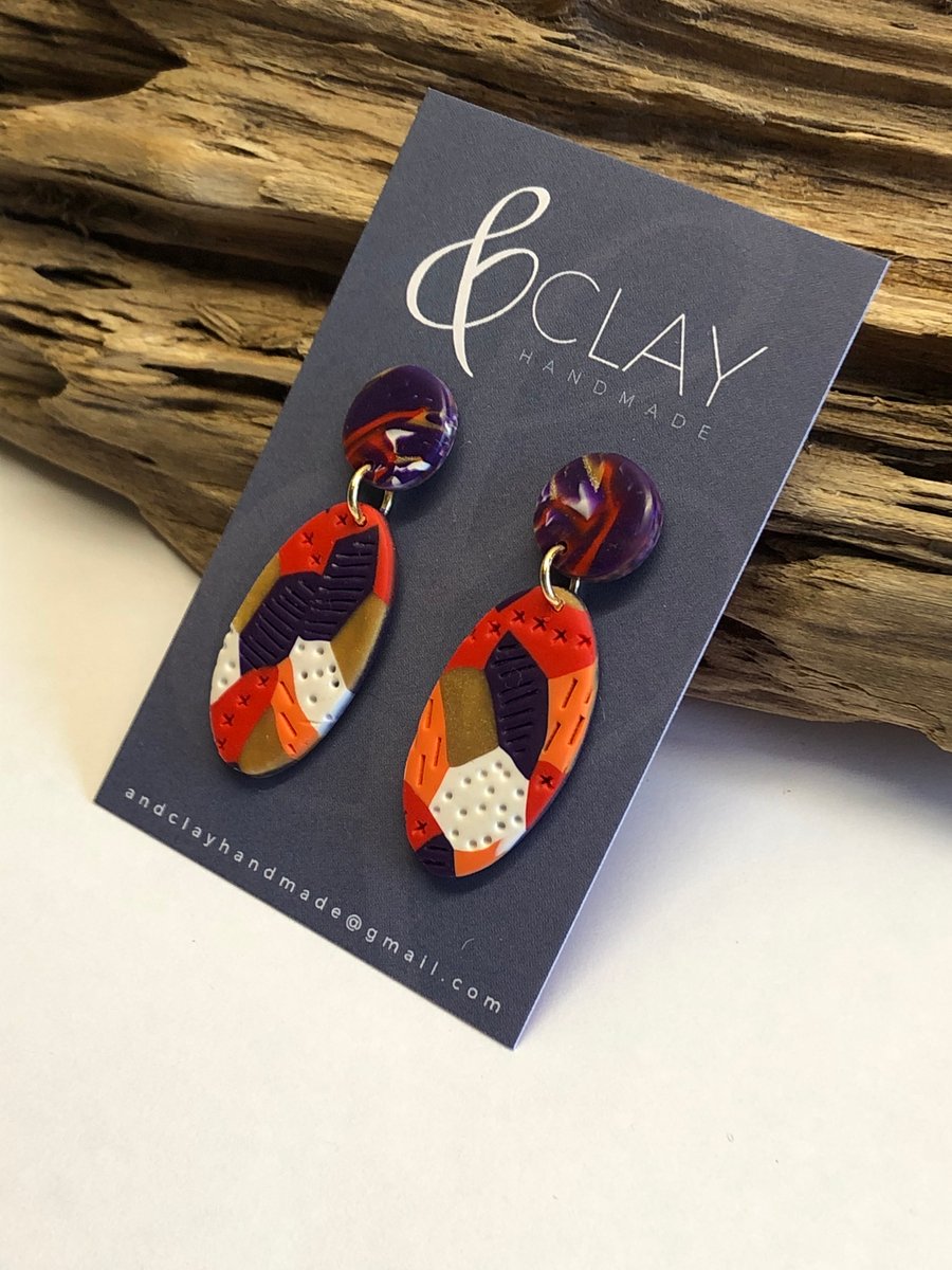Bold & Colourful Oval Earrings