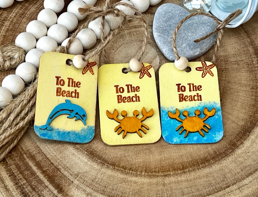 Gift tags or wooden hanging decorations - ‘Seaside themed’