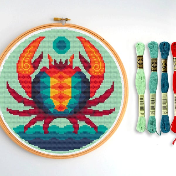 010G - Cancer - Horoscope - Zodiac Series - Cross Stitch Pattern