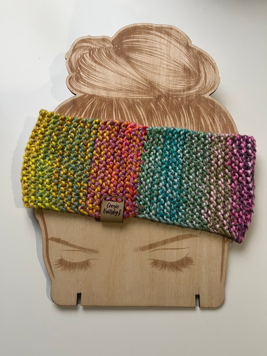Multi coloured Earwarmer 50cms by 9 cms wide