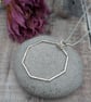Sterling Silver Long Octagon Geometric Circle Statement Necklace - JBJ2025 - Image 5