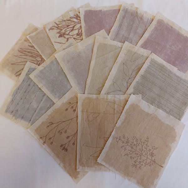 Set of 15 fabric journal pages