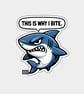 Funny Snarky Vinyl Sticker For Adults - Grumpy Shark