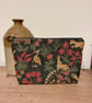 Woodland Tapestry large zip pouch with floral cotton lining