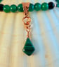 Onyx Necklace With Malachite Pendant, Anniversary, Birthday, Gifts For Her - Image 4