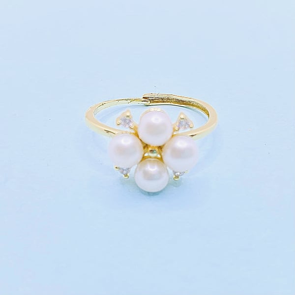 Freshwater Pearl Adjustable Gold Plated Ring