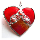 Heart Stained Glass Suncatcher Nugget Red 010