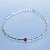 Sale-dainty sterling silver & Swarovski glass pearl bracelet asymmetric pattern 