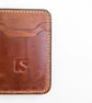 Cognac Tan Full Grain Leather Mini Wallet Compact Bifold Small Wallet UK - Image 7