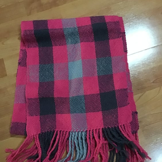 Hand woven wool scarf