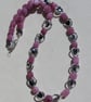 Strawberry Quartz & Black Hematite Gemstone Beaded Silver Heart Necklace - Image 4