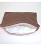 Brown Purse Zipped Coin Credit Card Size Purse Plain Dark Brown - Image 3