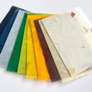 Silk Leaf Paper Sheets Set of 5, 10 - A5, A4 Mulberry Paper with Plant Fibres 