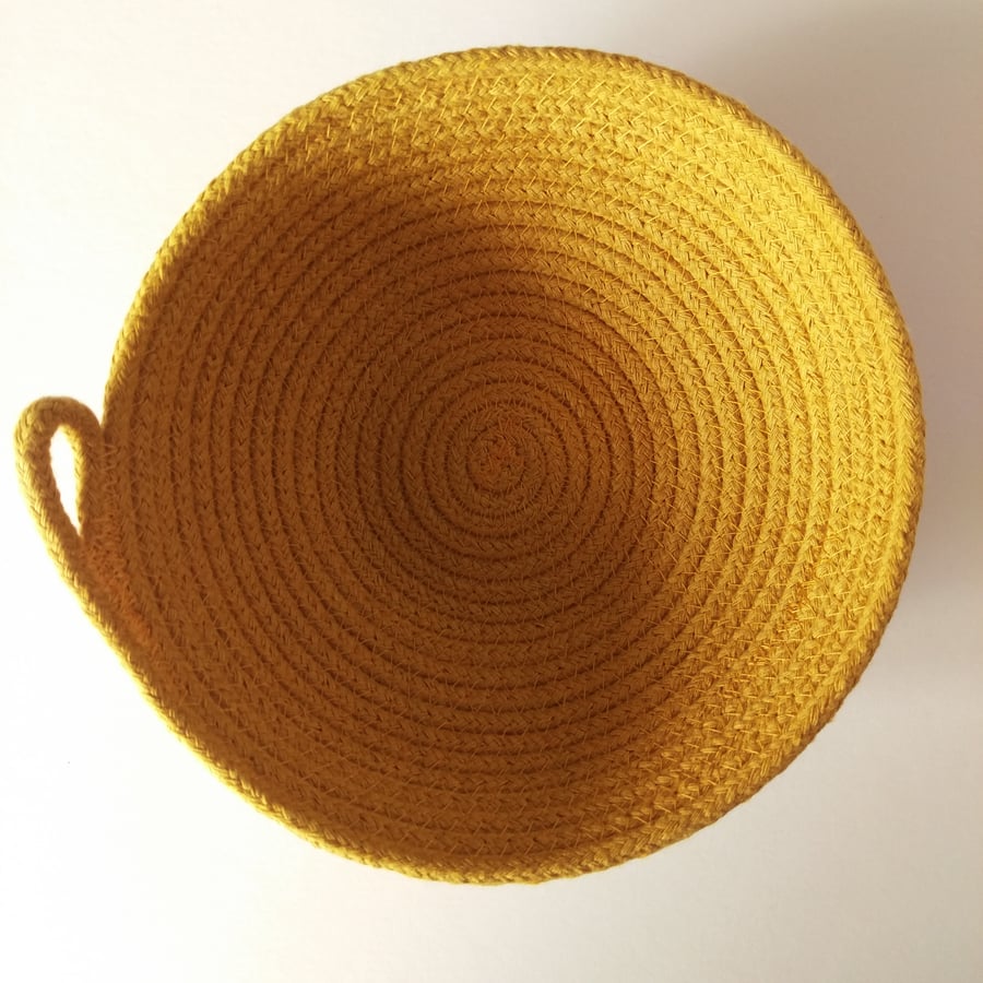 Large Freshwater Bowl, a mustard coloured cotton rope bowl