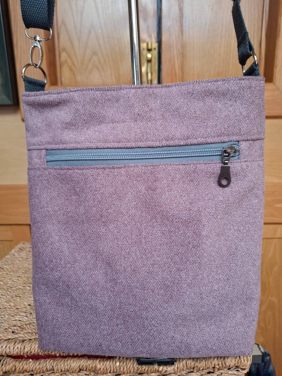 Dusky pink tweed bag