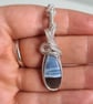 Natural Owyhee Blue Opal & 925 Silver Necklace Pendant Gift Crystal Jewellery  - Image 10