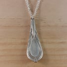 Upcycled Silver Plated Teardrop Spoon Handle Necklace (SPN102508)