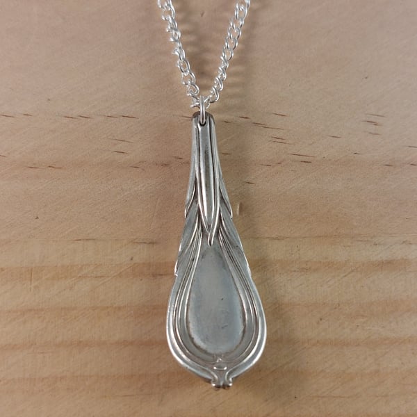 Upcycled Silver Plated Teardrop Spoon Handle Necklace (SPN102508)