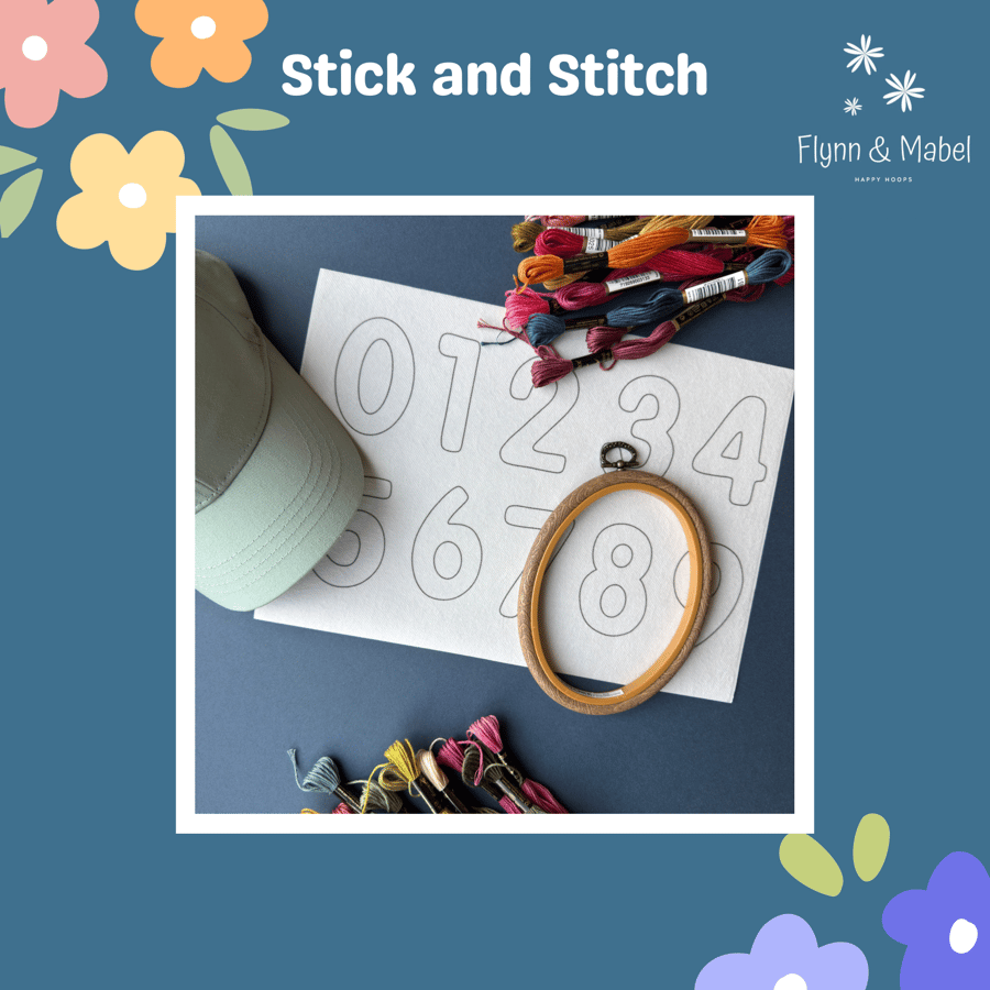 Stick and Stitch Blank Number Templates
