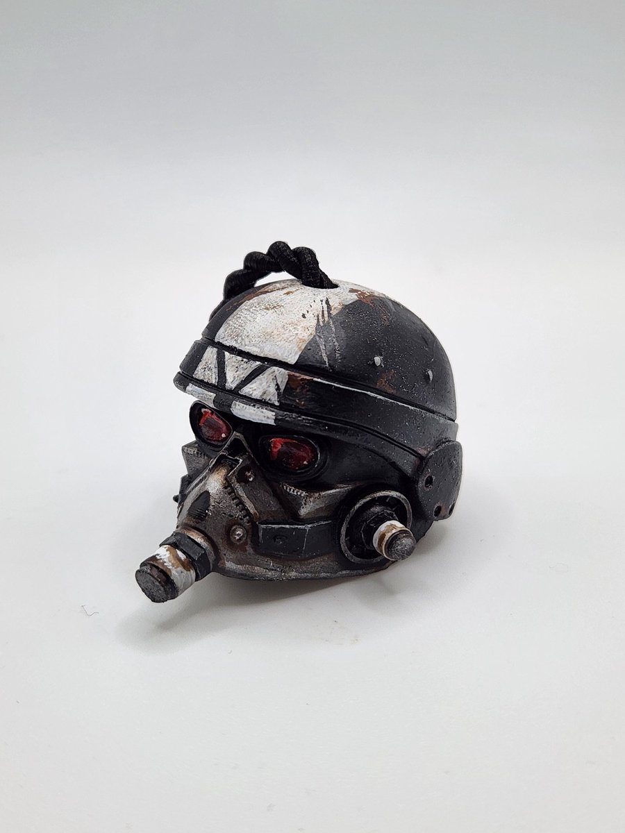 3D Printed Hand-Painted Helghast Helmet Rear View Mirror Charm (44mm)