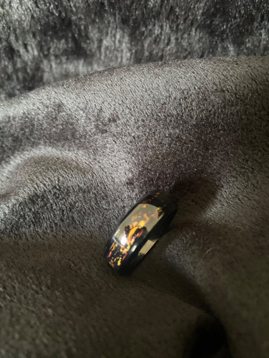 Image of Resin ring,lava effect,handmade