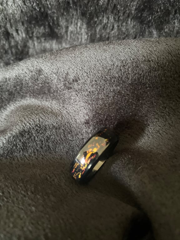 Resin ring,lava effect,handmade