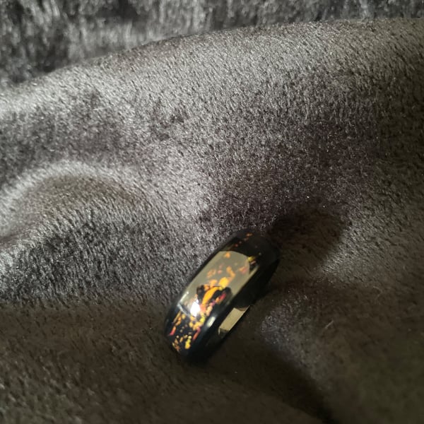 Resin ring,lava effect,handmade