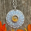 RESERVED FOR JO  Sunflower Pendant with Citrine