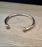 "Horizons" - Heavy Sterling Silver Cuff With 9ct Balls - 50g - Made to any size - Image 8