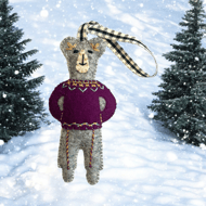 Felt Bear in a Fair Isle Jumper
