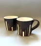 Handmade Ceramic Coffee Mug: Dark Chocolate Art Deco Design, Cappuccino, Hot Cho - Image 4