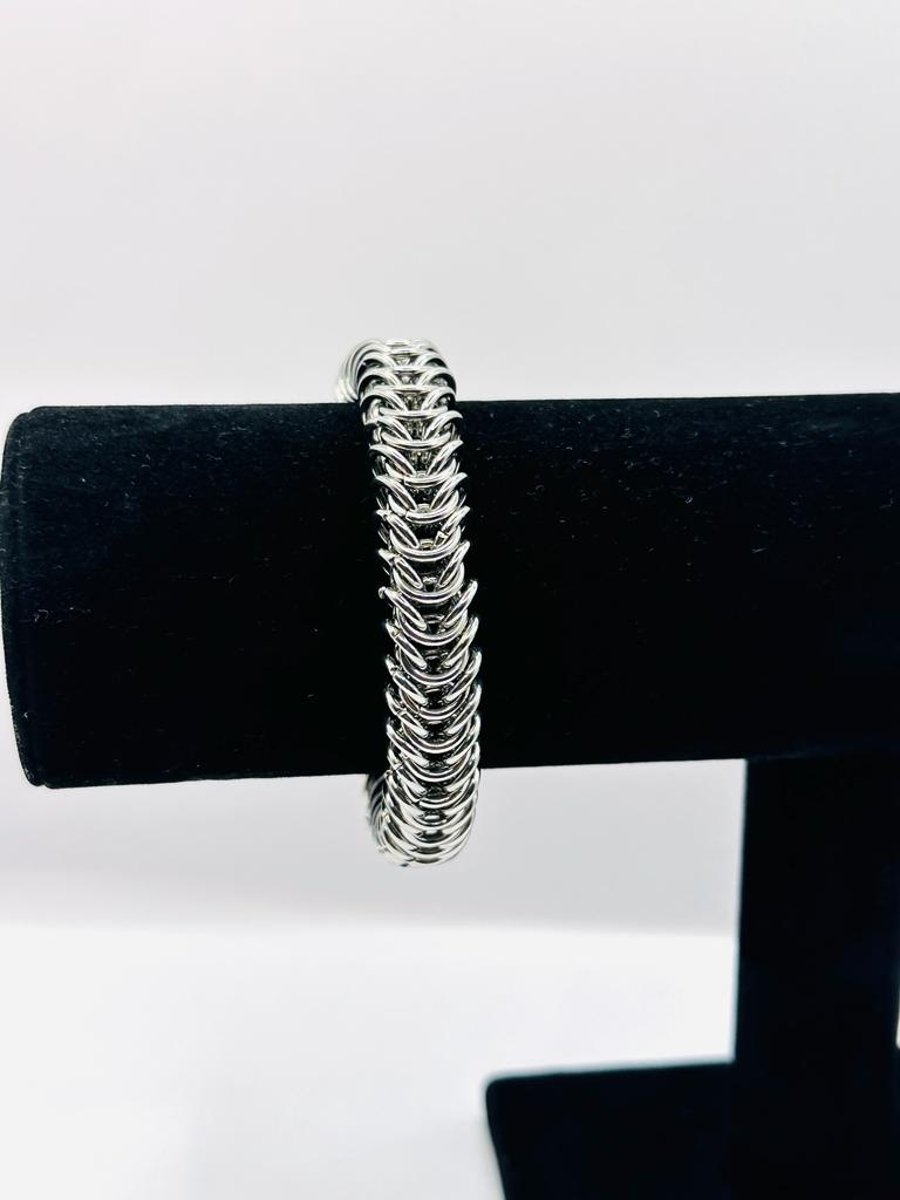 Stainless Steel Box Weave Chainmail Chunky Unisex Bracelet