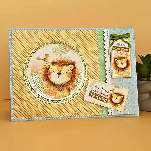 Lion Themed Birthday Card For A Friend "To A Friend I Can Always Re-Lion!"