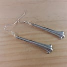 Upcycled Silver Plated Scroll Sugar Tong Handle Earrings (SPE102508)