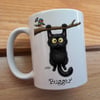 Black cat Clawde mug