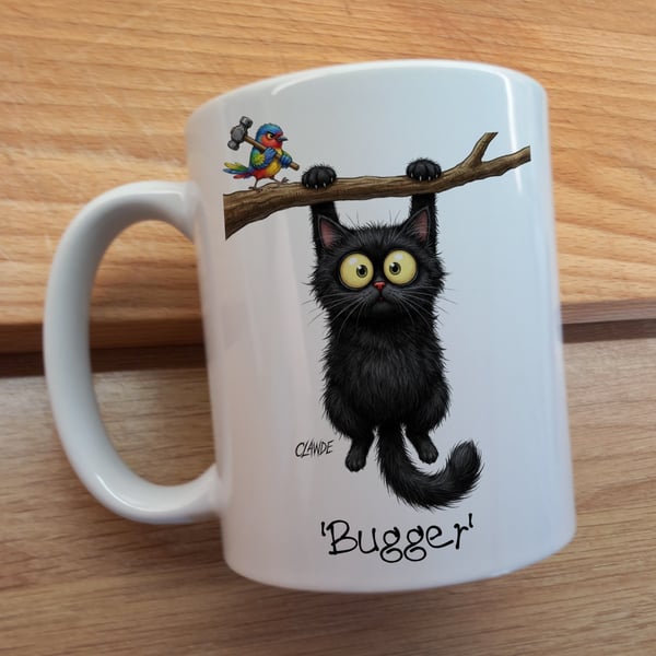 Black cat Clawde mug