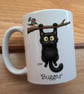 Black cat Clawde mug