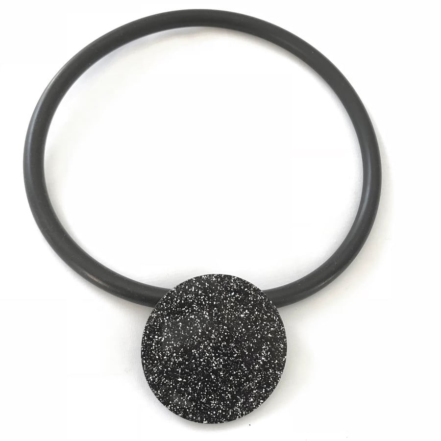 Big Black or Red Glitter Choker