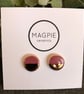 Ceramic button earrings - Purple - Image 2