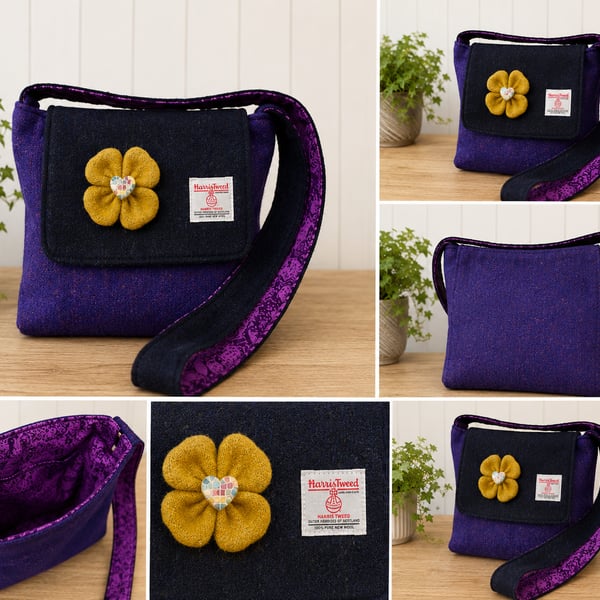 Harris tweed clover bag