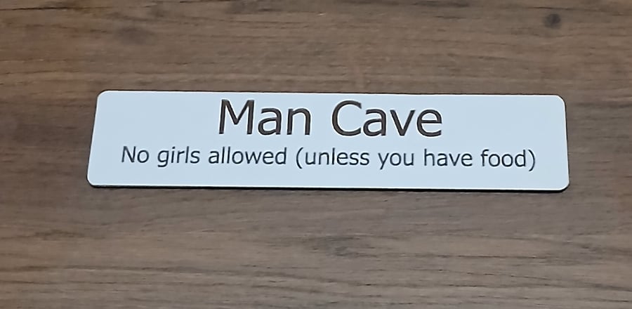 Man Cave Door or Bedroom Sign, White Wood Collection.