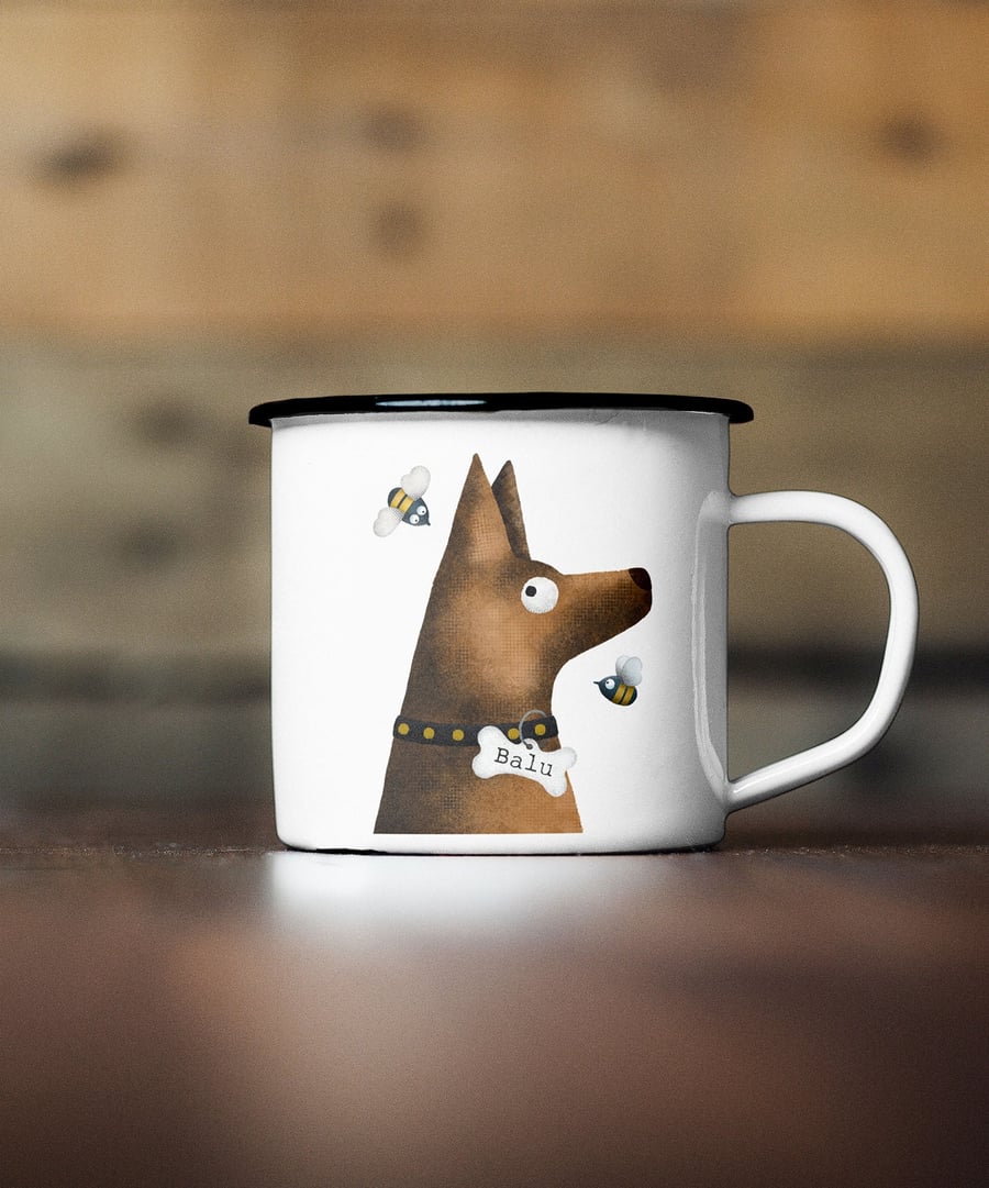 German Shepherd - Personalised Pooch Art Enamel Mug